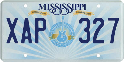 MS license plate XAP327