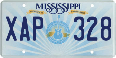 MS license plate XAP328