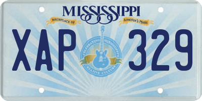 MS license plate XAP329