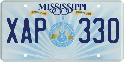 MS license plate XAP330