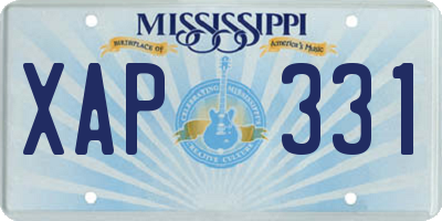 MS license plate XAP331
