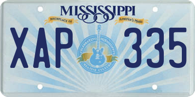 MS license plate XAP335