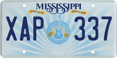 MS license plate XAP337