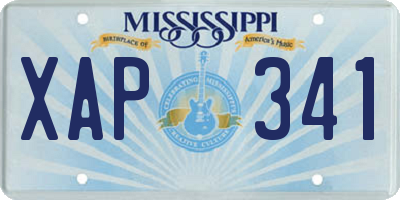 MS license plate XAP341