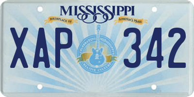 MS license plate XAP342