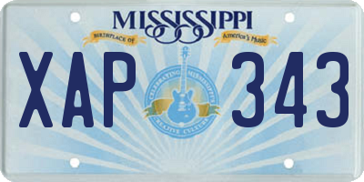 MS license plate XAP343