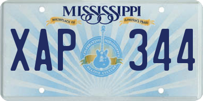 MS license plate XAP344