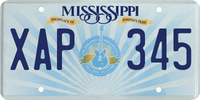 MS license plate XAP345