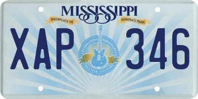 MS license plate XAP346