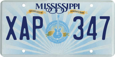 MS license plate XAP347