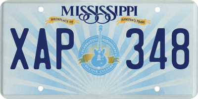MS license plate XAP348