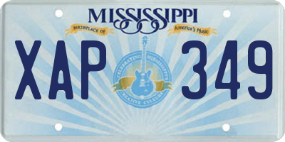 MS license plate XAP349