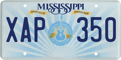 MS license plate XAP350