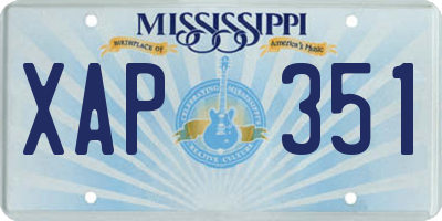 MS license plate XAP351