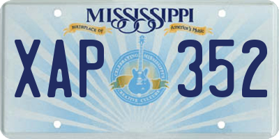 MS license plate XAP352