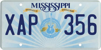 MS license plate XAP356