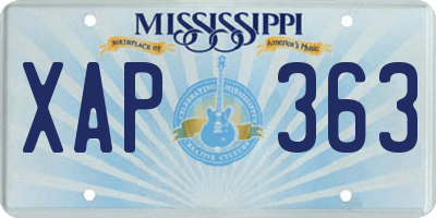 MS license plate XAP363