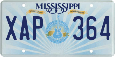 MS license plate XAP364