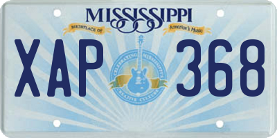 MS license plate XAP368