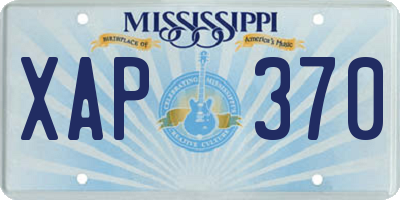 MS license plate XAP370