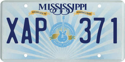 MS license plate XAP371