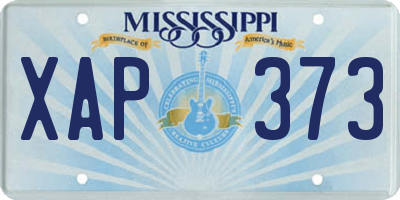 MS license plate XAP373