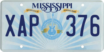 MS license plate XAP376