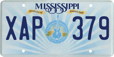 MS license plate XAP379