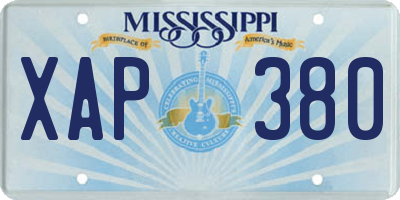 MS license plate XAP380