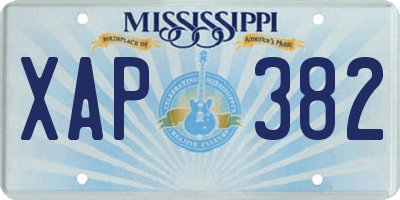 MS license plate XAP382