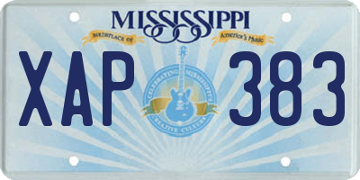 MS license plate XAP383
