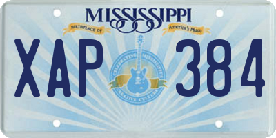 MS license plate XAP384