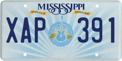 MS license plate XAP391