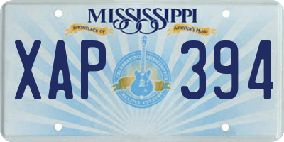 MS license plate XAP394