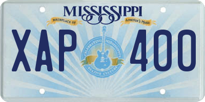 MS license plate XAP400