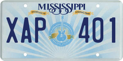 MS license plate XAP401