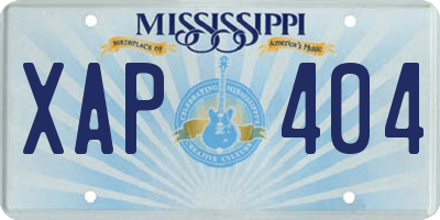 MS license plate XAP404