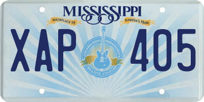 MS license plate XAP405
