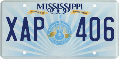 MS license plate XAP406