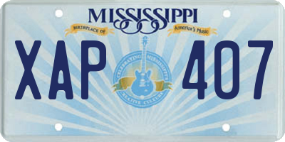 MS license plate XAP407