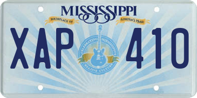 MS license plate XAP410