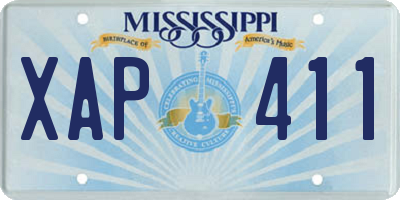 MS license plate XAP411