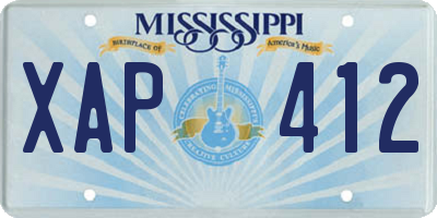 MS license plate XAP412