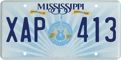 MS license plate XAP413