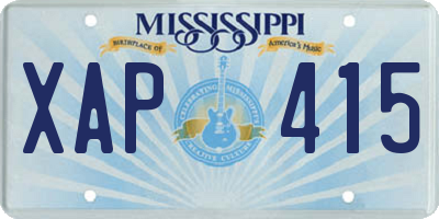 MS license plate XAP415
