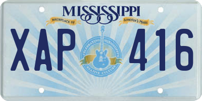 MS license plate XAP416