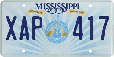MS license plate XAP417