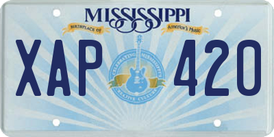 MS license plate XAP420