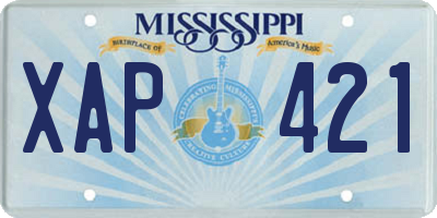 MS license plate XAP421