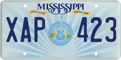 MS license plate XAP423